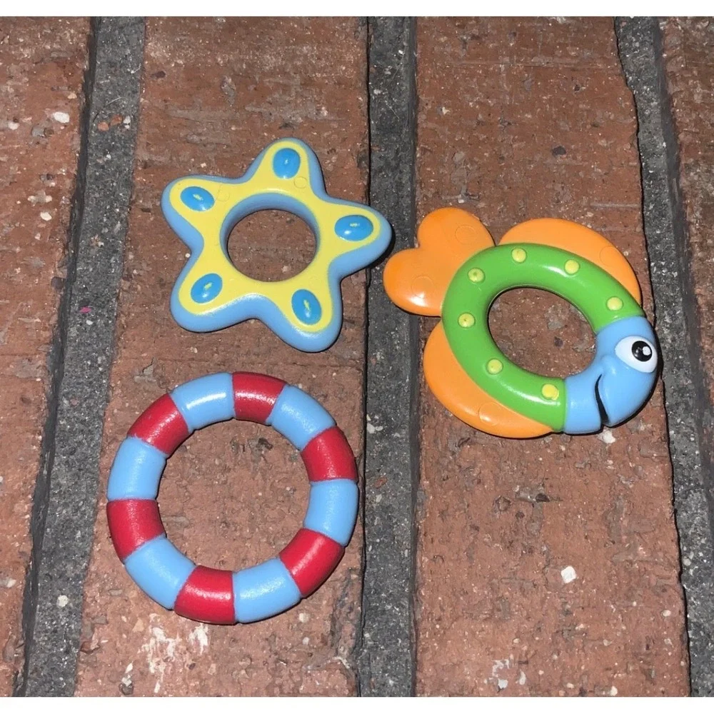 Nuby‎ Floating Purple Octopus Rubber Bath Toy 2010 3 Rings